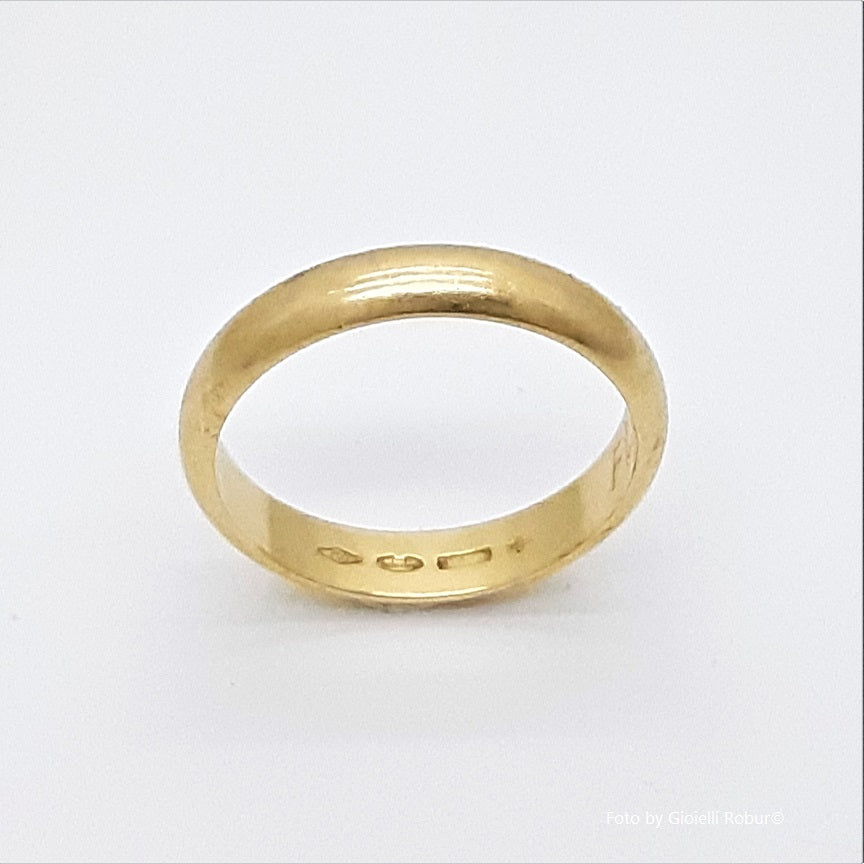 Servizio di modifica anello "---" oro 750/1000 cliente, controllo, allargatura misura 21½>24, brasatura e lucidatura - calo lavorazione 800