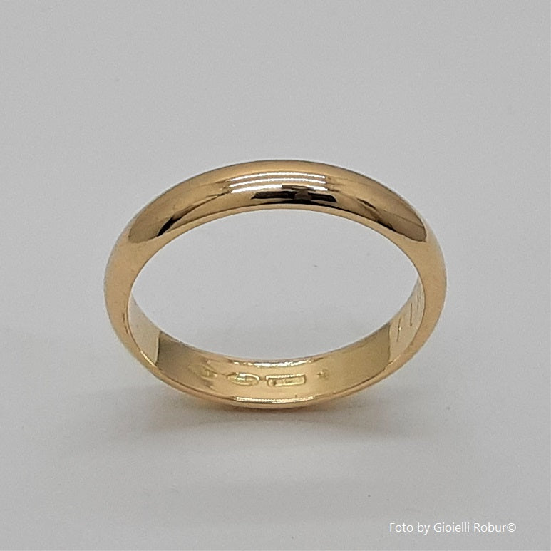 Servizio di modifica anello "---" oro 750/1000 cliente, controllo, allargatura misura 21½>24, brasatura e lucidatura - calo lavorazione 800